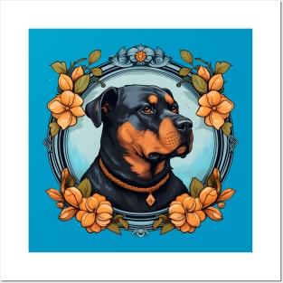 Rottweiler Portrait Posters and Art